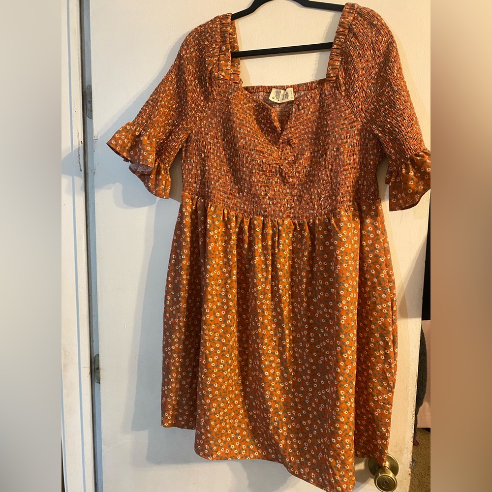 Floral smocked dress 3X